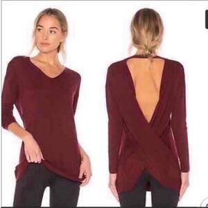 Vimmia Shavasana Reversible Sweater‎ Large Burgundy Women’s New V-Neck